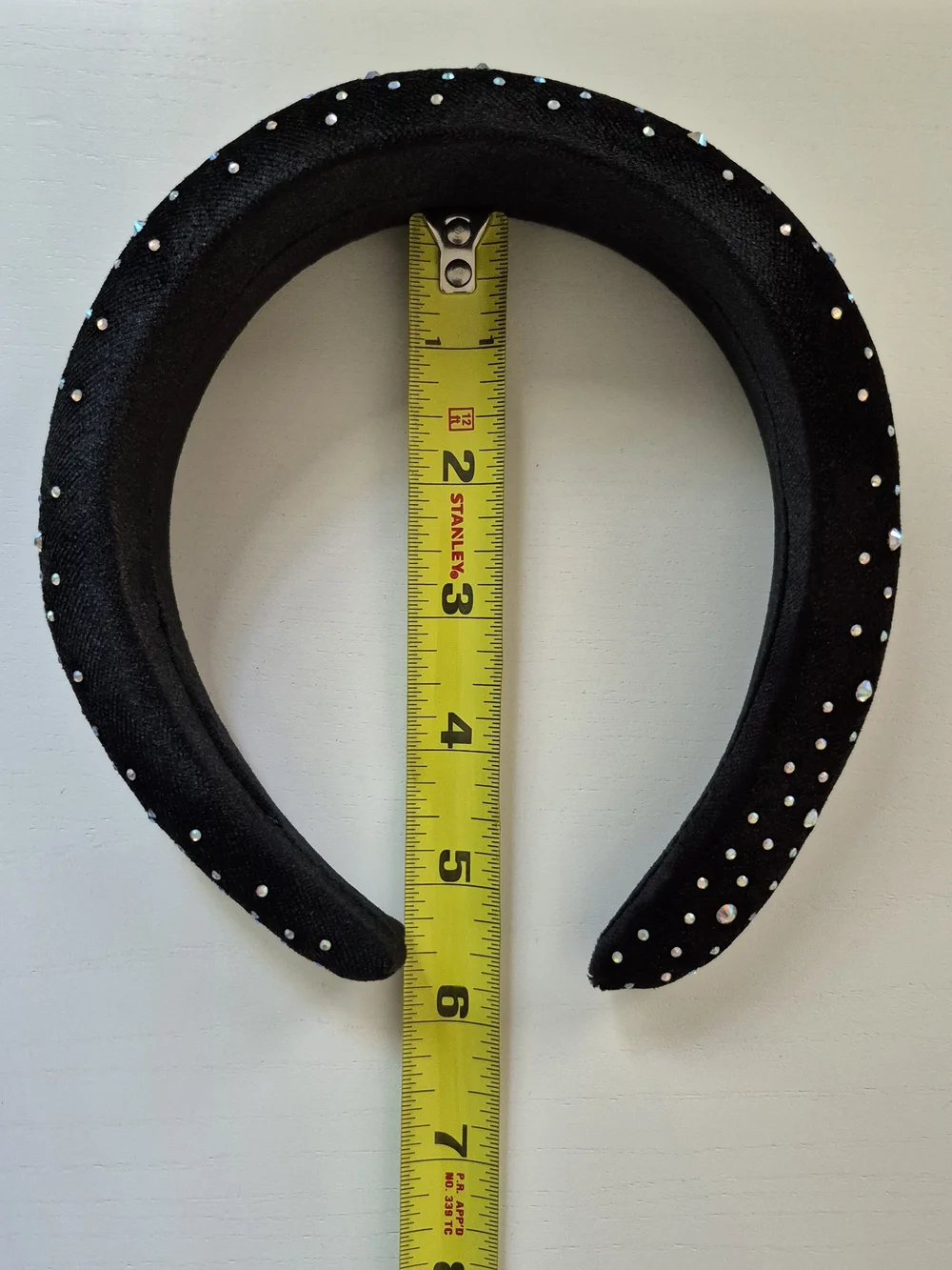 NWOT - Faux Diamond Crystal Black Velvet Headband